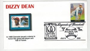 LEGENDS OF BASEBALL FDC 3408S DIZZY DEAN 1934 WORLD SERIES SCARCE Twin Rivers