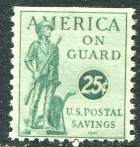 PS12  25c Minute Man, Postal Savings, Mint Never Hinged Booklet Single