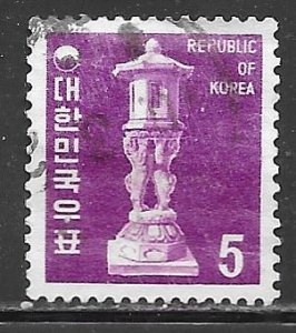 Korea 637: 5w Temple lamp stone, used, F-VF