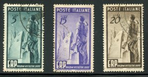 Italy Scott 515-517 Worker With Ship VF Used