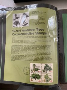 USPS Souvenir Page Scott 1764-1767, 1978 American trees stamps