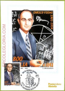 ad3390 - ITALY - Postal History - MAXIMUM CARD - FDC - 2001 - Enrico Fermi