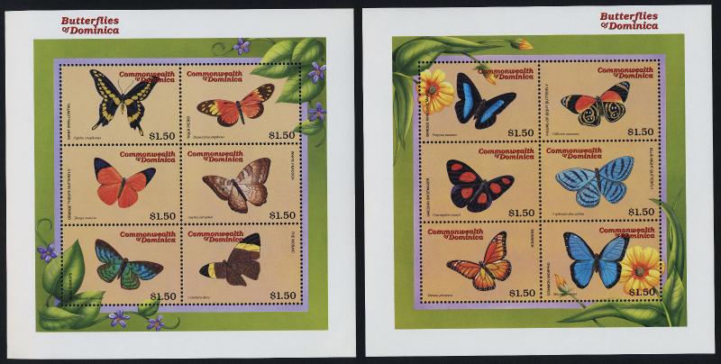 Dominica 2196-8 MNH Butterflies, Flowers