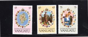 VANUATU #308-310  1981  ROYAL  WEDDING  MINT  VF NH  O.G
