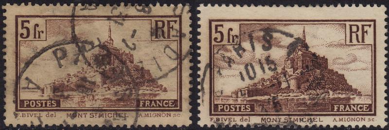 France - 1930-31 - Scott #249-50 - used - Mont-Saint-Michel
