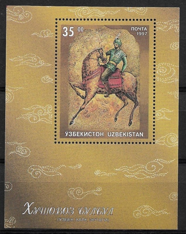 1997 Uzbekistan 139 Fairie Tales/ Man on Horse MNH S/S