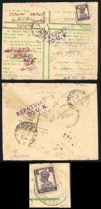 India 1945 Active Service Field Post Office Repatriated Cover
