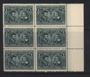 Canada #97 #97i VF/NH Block Of Six