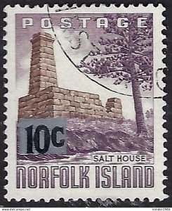 NORFOLK ISLAND 1966 QEII 10c on 10d Brown & Reddish Violet SG65 FU