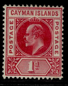 CAYMAN ISLANDS EDVII SG9, 1d carmine, M MINT. Cat £25.