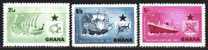 Ghana. 1957. 17-19. Fish, sailboats. MNH.