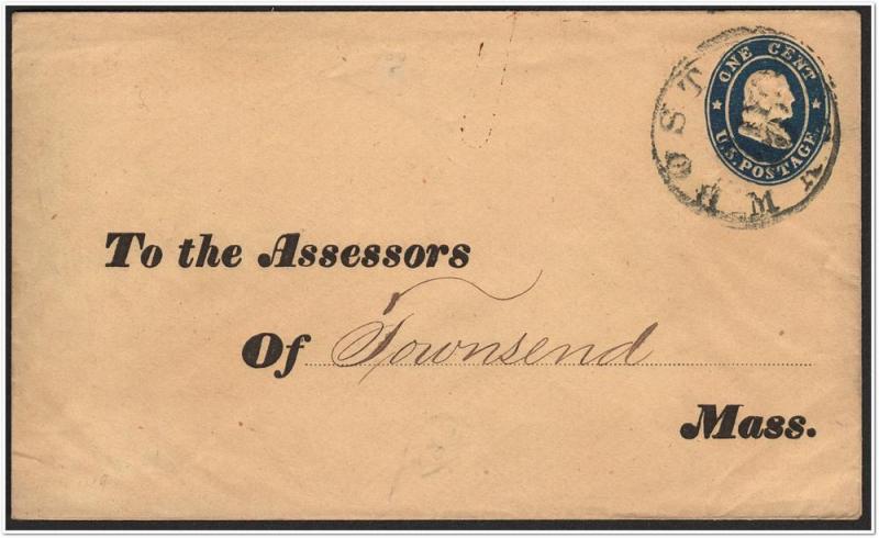 SC#U19 1¢ Franklin Envelope Entire (1860) Used