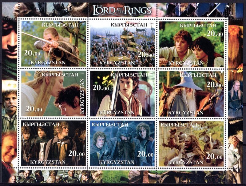 Kyrgyzstan 2001 LORD OF THE RINGS Sheet Perforated Mint (NH)