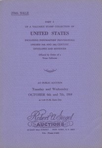 U.S. 19th & 20th Century Stamps, Robert A. Siegel, Sale 276, Oct. 6-7, 1964
