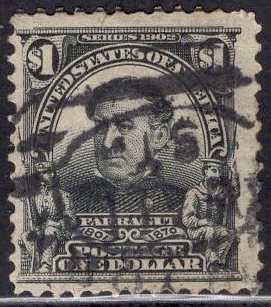 US Stamp #311 $1 Black Farragut USED SCV $90