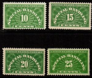 US special handling Stamps: QE1- QE4 Mint, o.g., Never Hinged (cv$54.25)