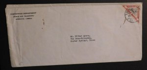 1948 Liberia Cover Monrovia to Sulphur Springs Texas Post Office Deparment