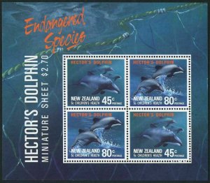 New Zealand B140a,MNH.Michel Bl.28. Children Health,1991.Hector's Dolphins.