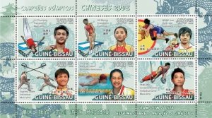 Guinea - Bissau 2009 - Spring boarding, Fight, Fencing, Swimming, Gymnastic 6v