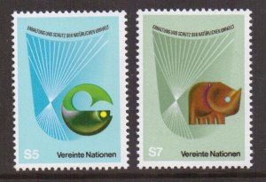 United Nations Vienna  #28-29  MNH 1982 protection of nature
