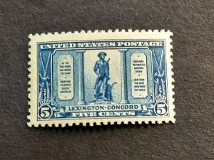 KAPPYSTAMPS USA #619 1925 5c LEXINGTON CONCORD MINT NH  GS1239