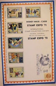 US SAN MARINO DISNEY ILLEGAL USE OF COLOR PICTURES OF STAMPS IN ACTUAL SIZE 1972