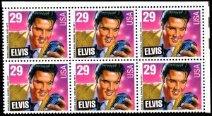 US Sc 2721 - MNH BLOCK of 6 - 1993 29¢ Elvis Presley