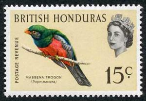 British Honduras SG208w 1962 15c Bird Wmk INVERTED U/M