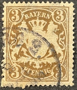 Bavaria (German States) #60 Used F/VF 3Pf Coat of Arms 1888-1900 [U2.8.1]