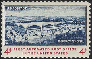 Scott# 1164  1960 4c dp bl, & scar  Automated Post Office   Mint Never Hinged...