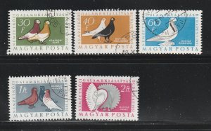 Hungary 1176-1180 Set U Birds, Pigeons