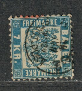 Germ. States Baden Sc#28 Used/VF+, Cv. $32.50