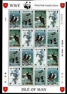 1989 Isle of Man #402a WWF Pane of 16 - OGNH - VF - CV$24.00 (ESP#046)