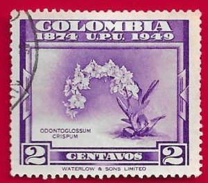COLOMBIA SCOTT#581 1949 2c U.P.U. - USED