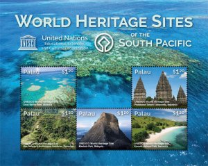 Palau 2015 - World Heritage Sites Of The South Pacific - Sheet of Five MNH