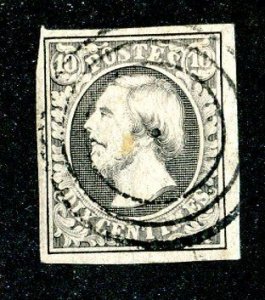 1852 Luxemburg  Sc# 1 used cv. $55 ( 1705 WX )