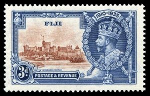 Fiji 1935 KGV Silver Jubilee 3d with DOT BY FLAGSTAFF variety VFM. SG 244h.