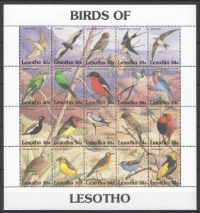 1992 Lesotho Endemic Birds Fauna #945-964 Mnh Fat021 