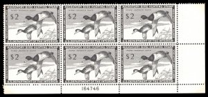 MOMEN: US STAMPS #RW21 DUCK PLATE BLOCK MINT OG NH XF LOT #73111