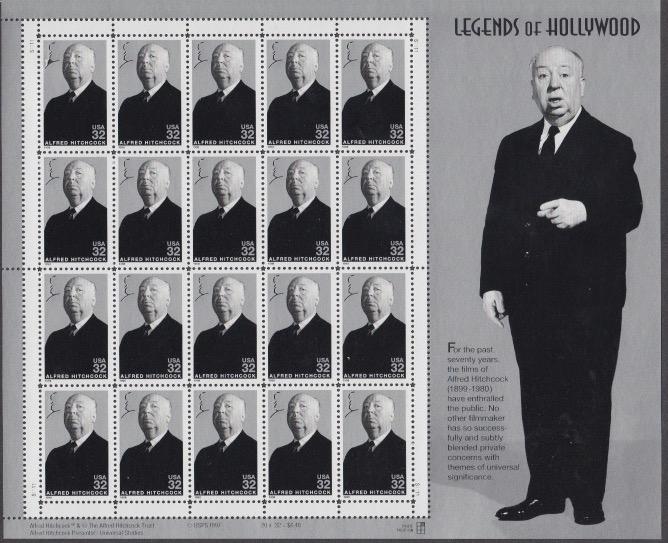 US #3226   Alfred Hitchcock   Full sheet of 20  MNH