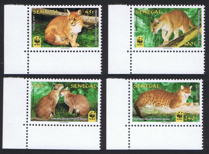 Senegal WWF African Golden Cat 4v Bottom Left Corners SG#1496-1499 SC#1294-1297