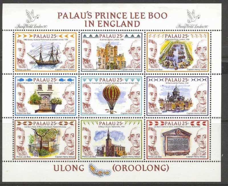 Palau 1990 Prince Lee Boo MS MUH Lot8297