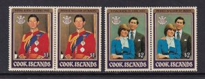 Cook Islands  #679-680   MNH  1982  Lady Diana royal birth  in pairs