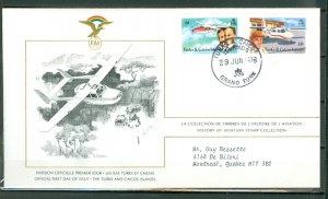 TURKS & CAICOS  1978 AVIATION #348 & #351 on FDC