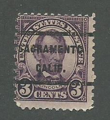 1927 USA Sacramento, Calif.  Precancel on Scott Catalog Number 635