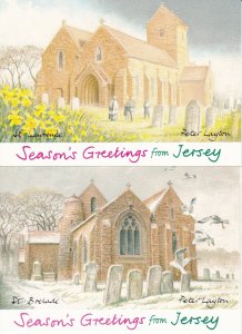 Jersey # 467-470, Parish Churches, Maxi Cards