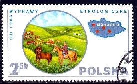 Horses, Poland stamp used