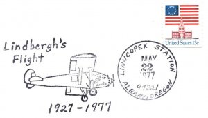 US SPECIAL PICTORIAL POSTMARK COVER LINDBERGH FIRST FLIGHT 1927-1977 ALBANY OR