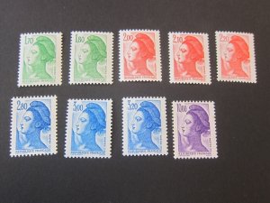 France 1983 Sc 1878-9,1881,1883-7,1890 MNH