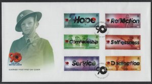 Guernsey 2011 FDC Sc 1118-1123 Royal British Legion 90th ann